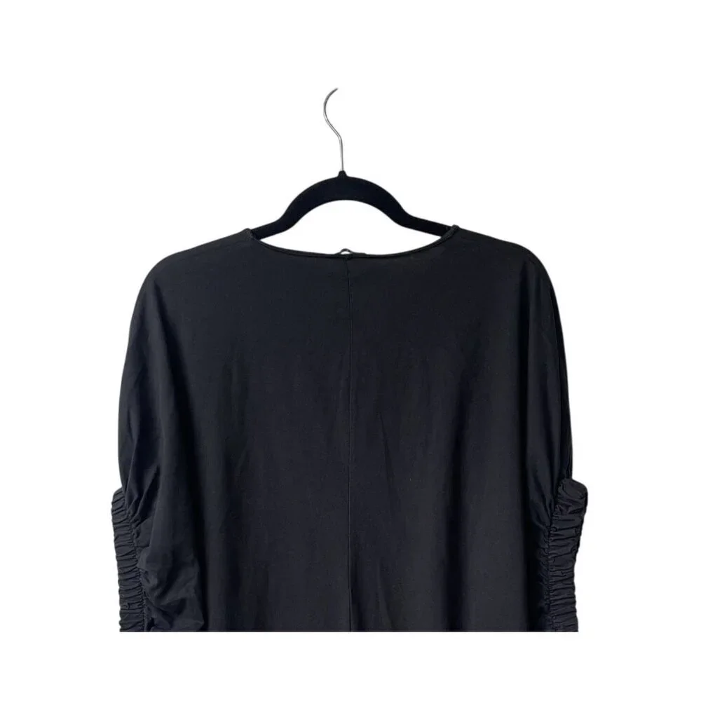 Zara Oversized‎ Womens Top Size S Black Batwing Sleeves Lagenlook Minimalist